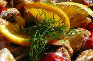 Pomarańczowe szaszłyki z grilla